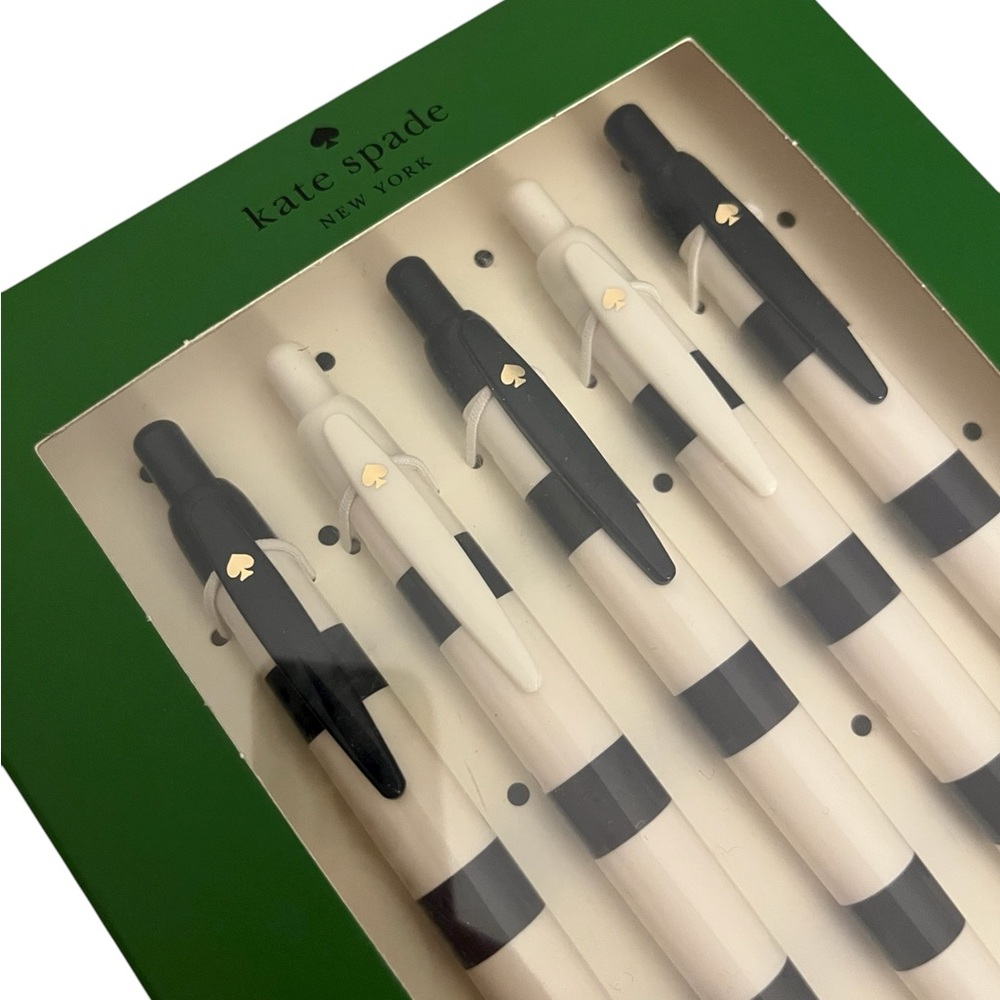 Kate Spade Navy Blue and White Striped Pen Set - New - Picture 2 of 2